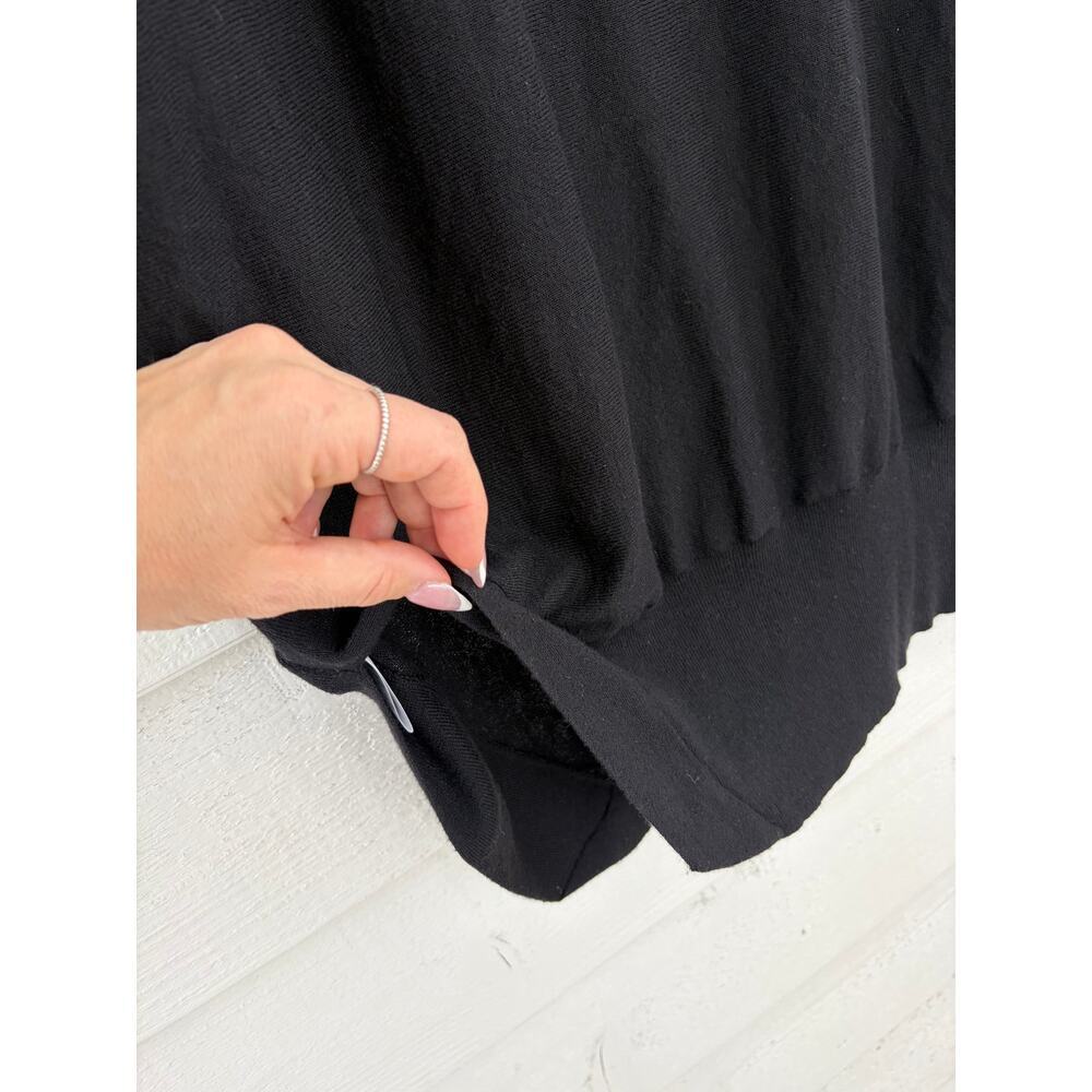 Splendid Black Dolman Sleeve Oversized Knit Top Large Batwing Cozy Chic - Picture 5 of 8